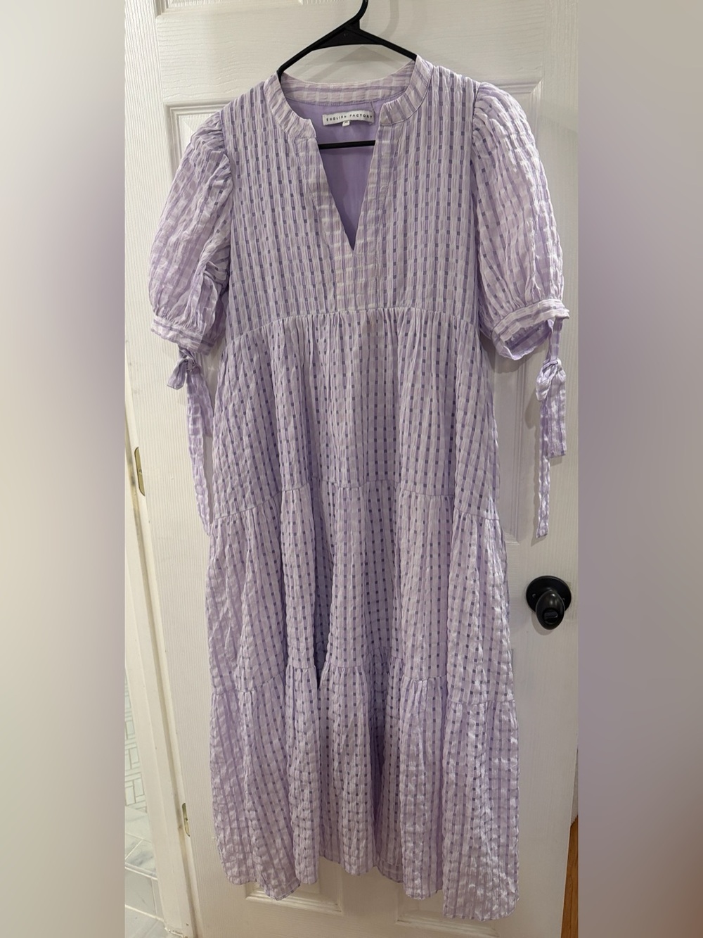 English Factory Lavender Gingham Dress